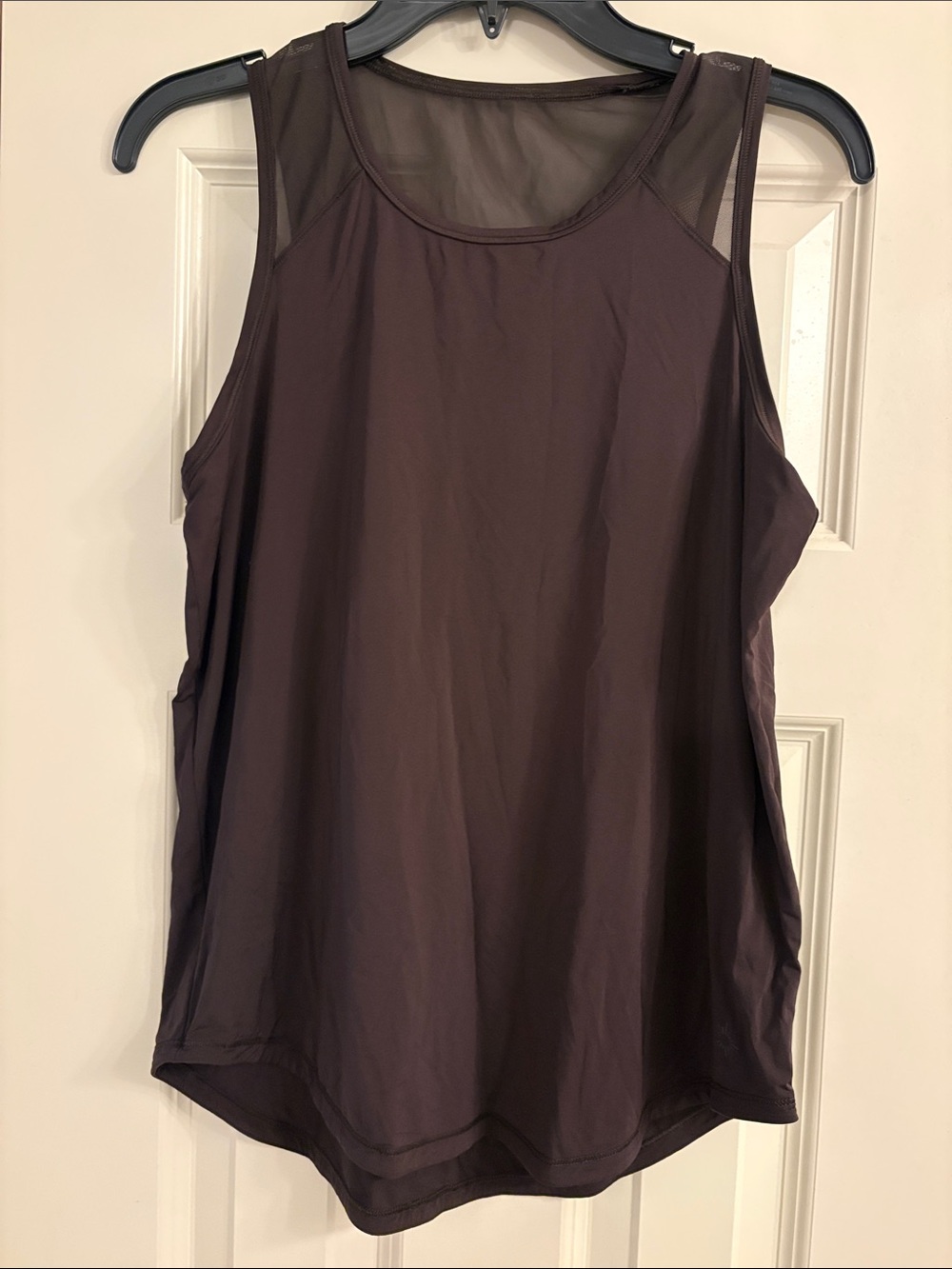 aerie Chocolate Brown Mesh Yoke Athletic Tank